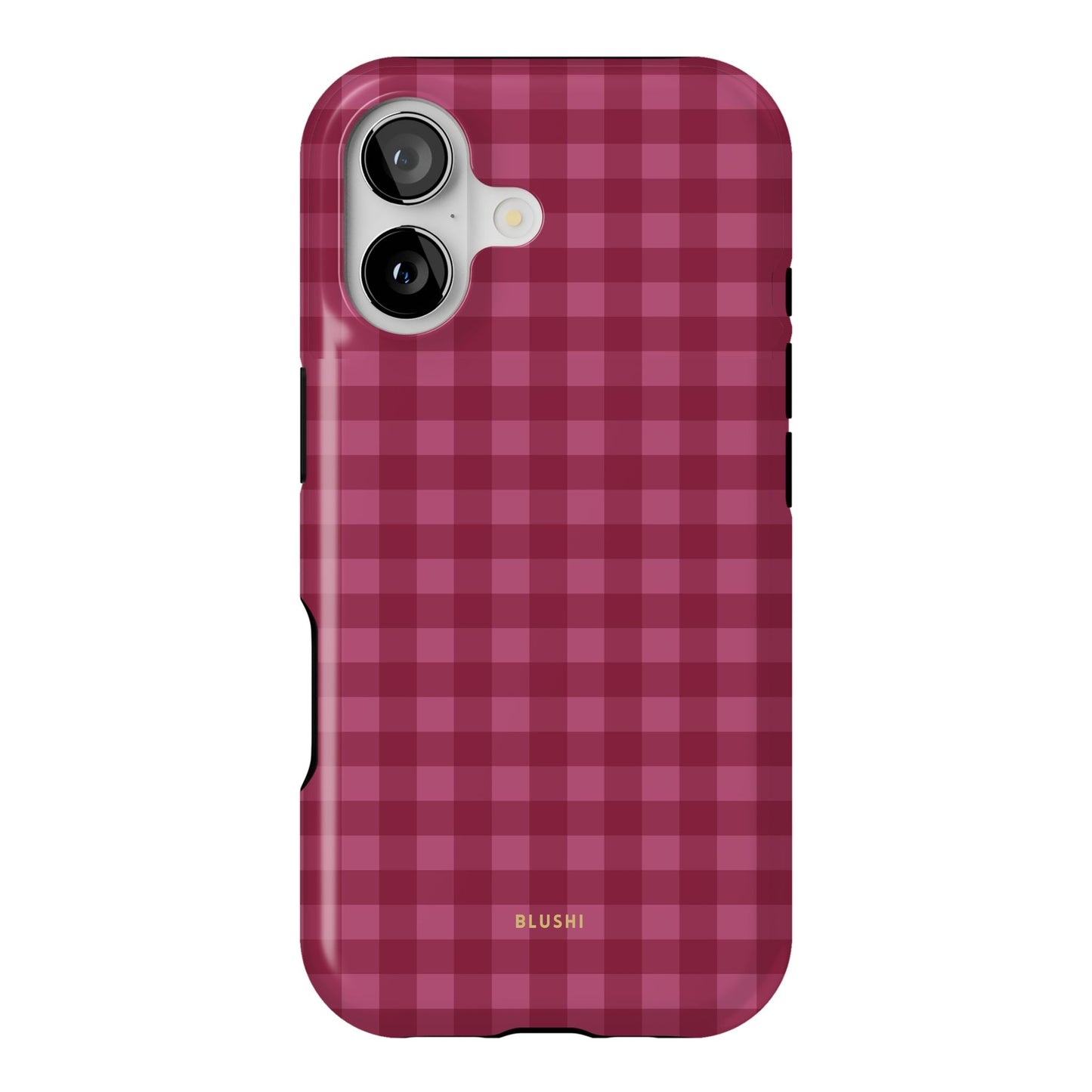 Pink gingham iPhone 17 case