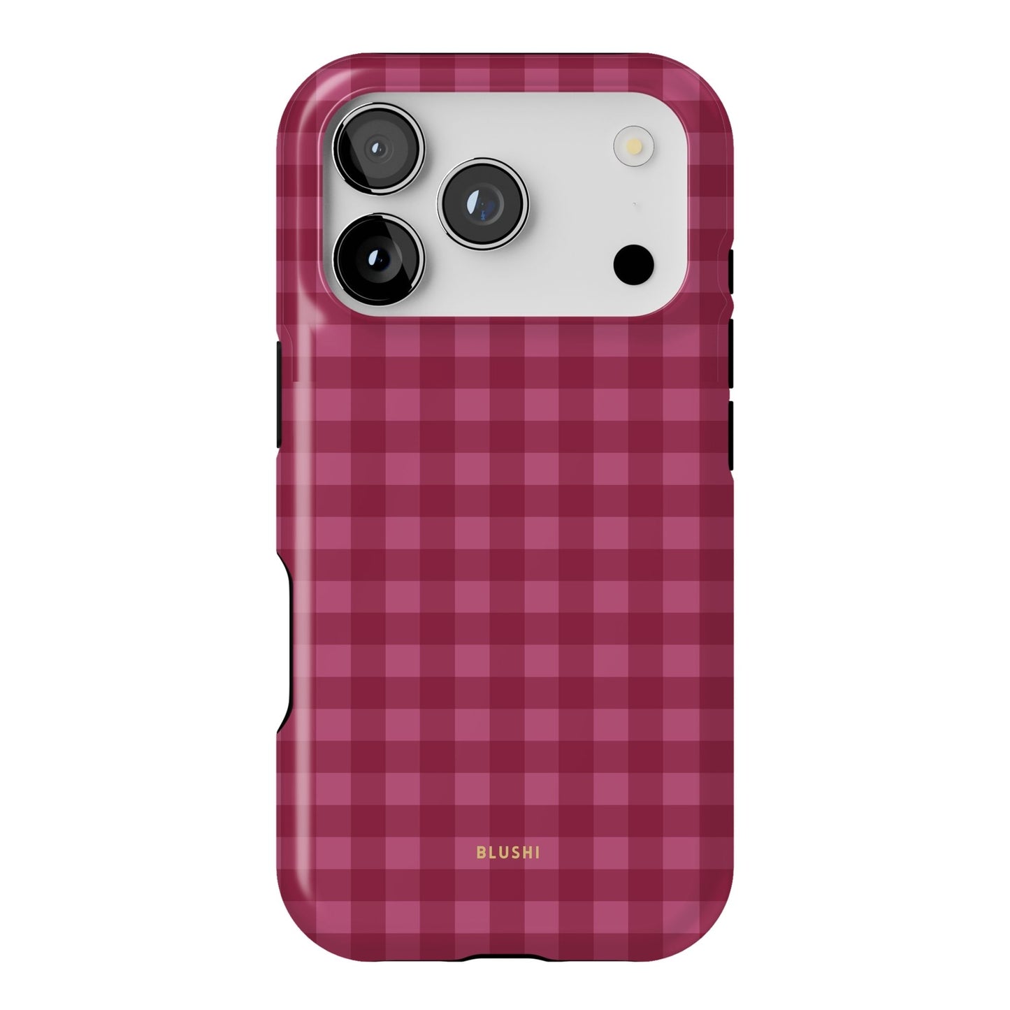 Pink gingham iPhone 17 Pro case