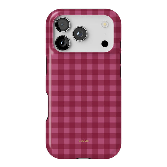 Pink gingham iPhone 17 Pro case