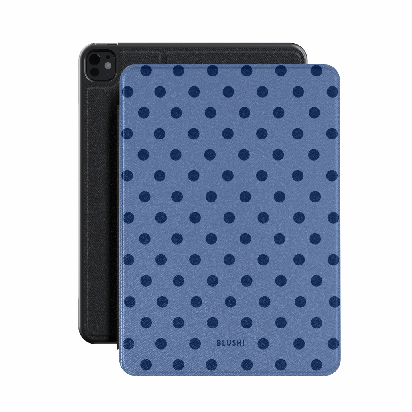 polka dot blue navy ipad case
