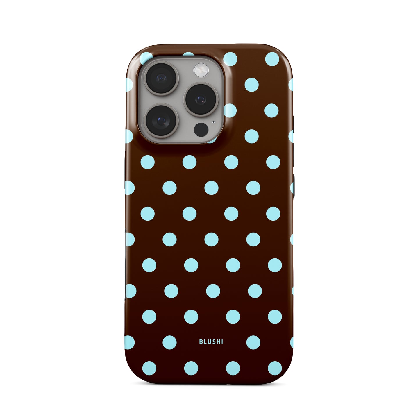 Brown and Blue Polka Dot iPhone 16 pro Case