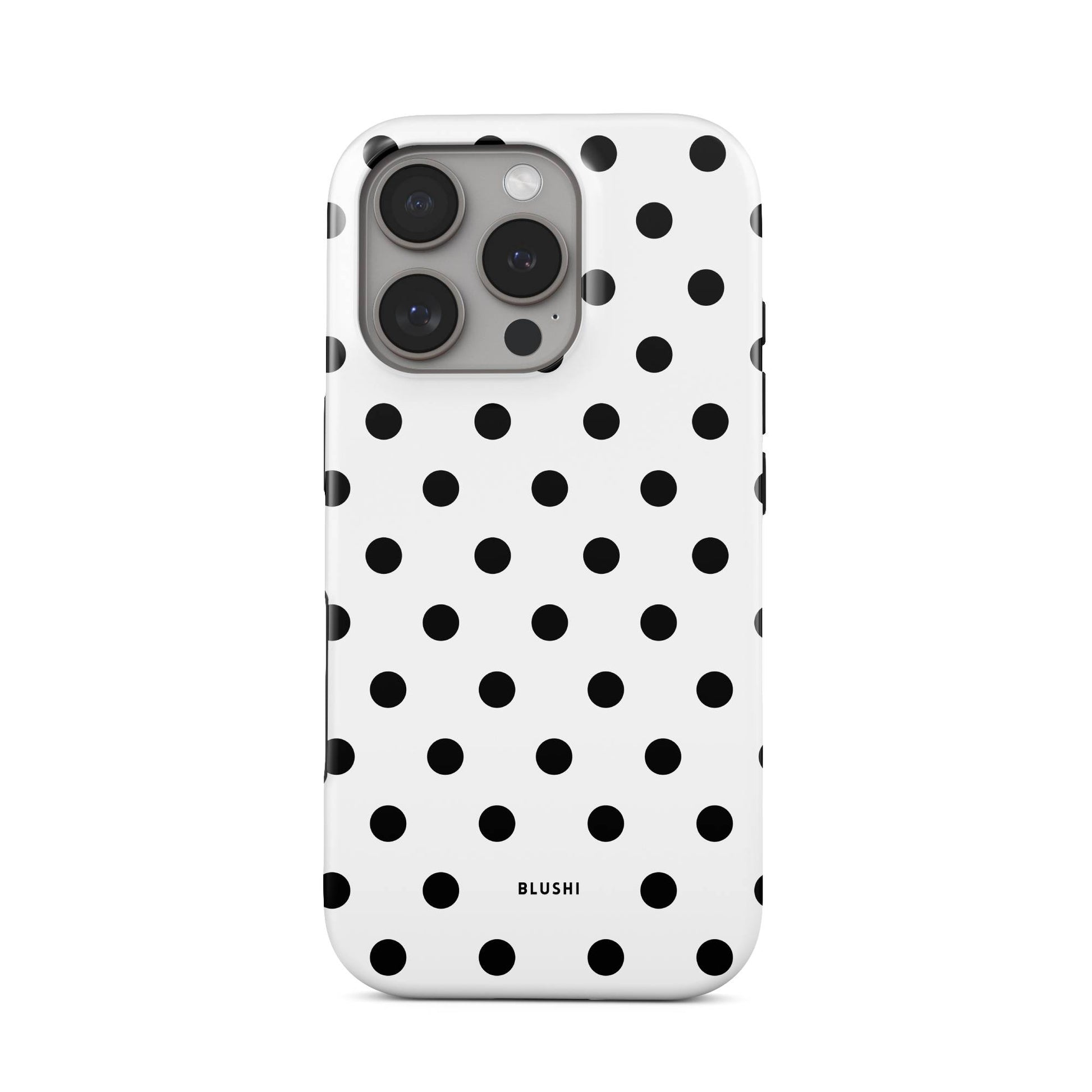 polka dot phone case white and black
