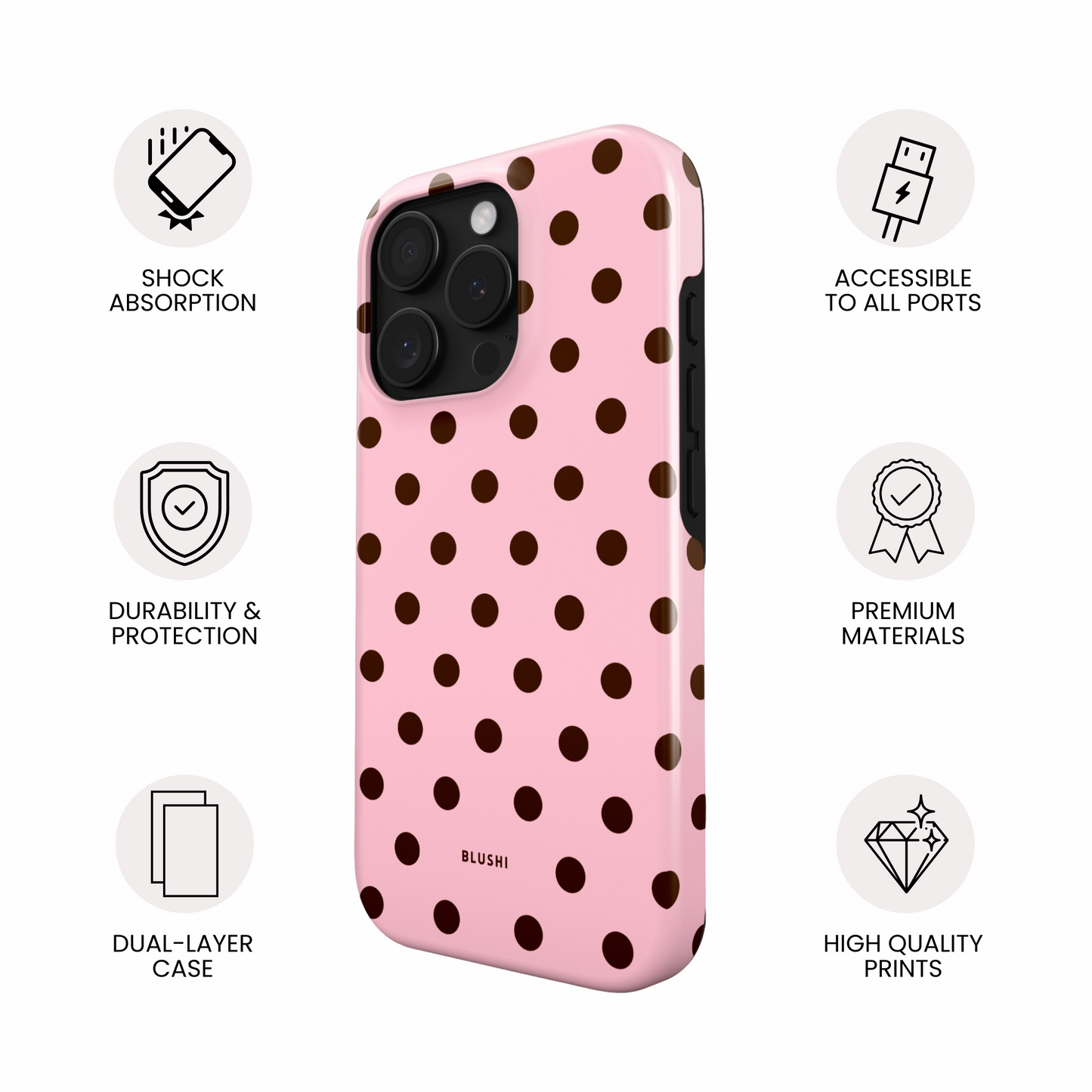 Polka Dot⎪Pink and Brown