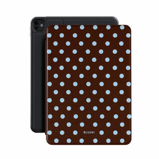 Polka Dot Brown & Blue - iPad Case