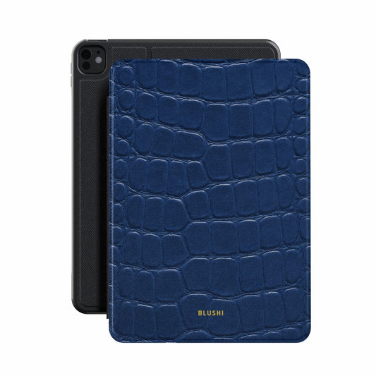 Navy Blue Croco - iPad Case