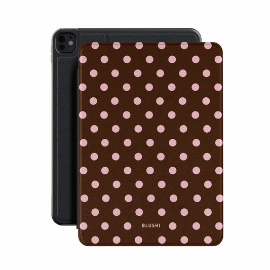 Polka Dot Brown & Pink - iPad Case