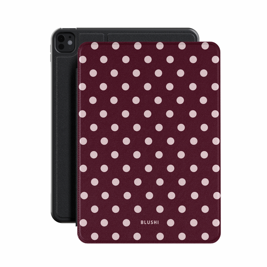 Polka Dots Burgundy & Pink⎪iPad Case