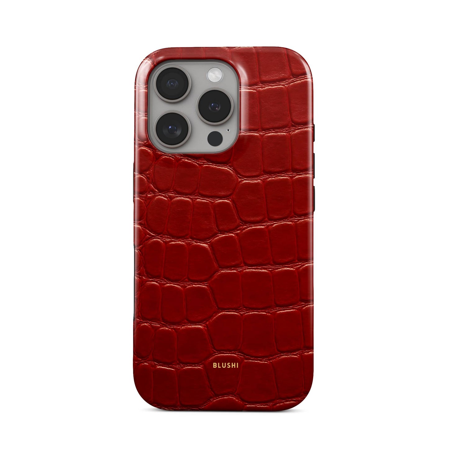 red crocodile print iphone 16 pro case